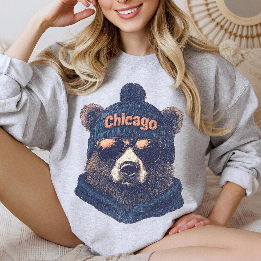 Chicago Bears Football Sweatshirt, Trendy Fan Gifts, Game Day Ju78